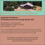 Pond Farm Artist In Residence Program (Guerneville, CA) – Call For Artists
